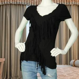 Native Outsiders Fringed Boho Southwestern Westerncore Top T Shirt S